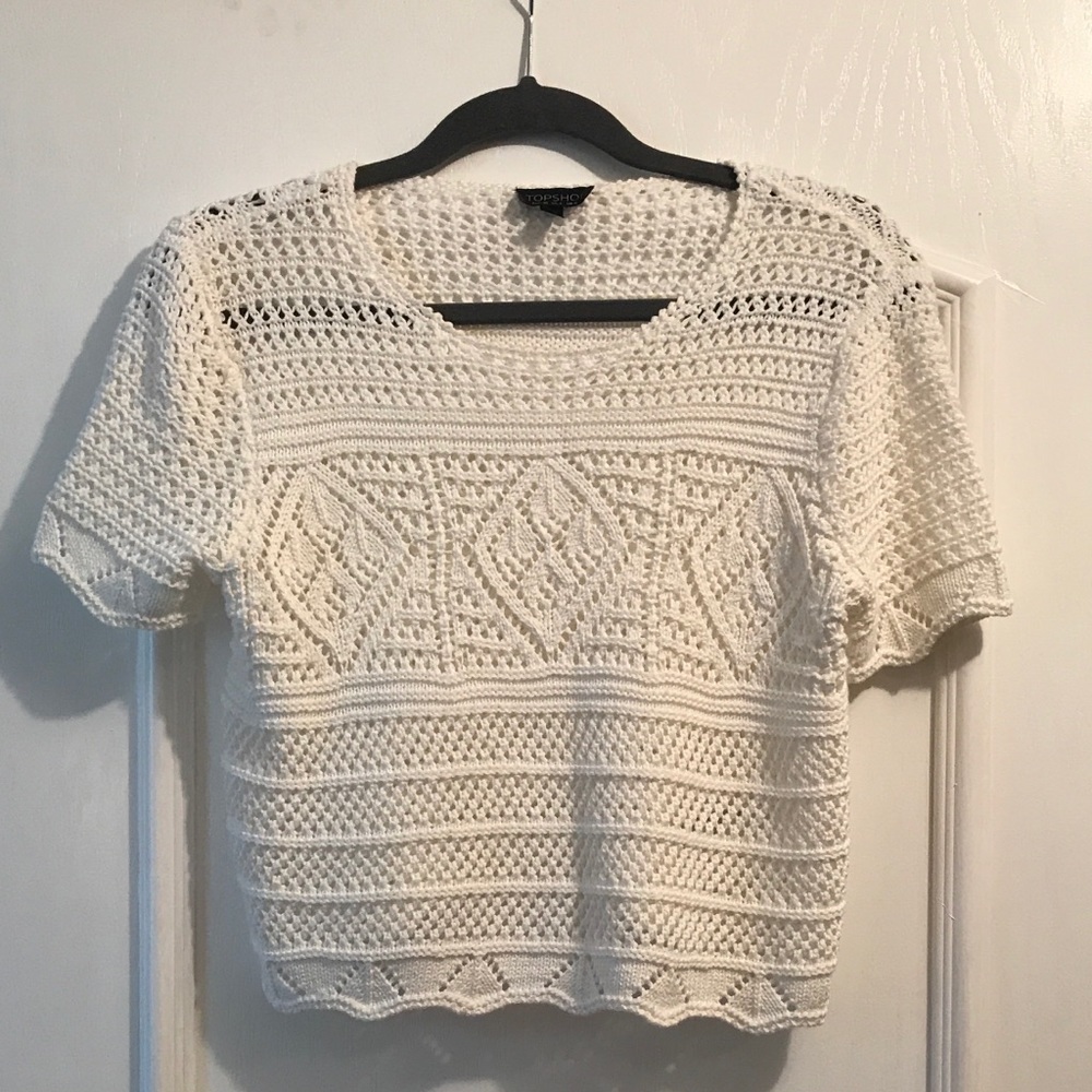 Topshot crochet cropped sweater